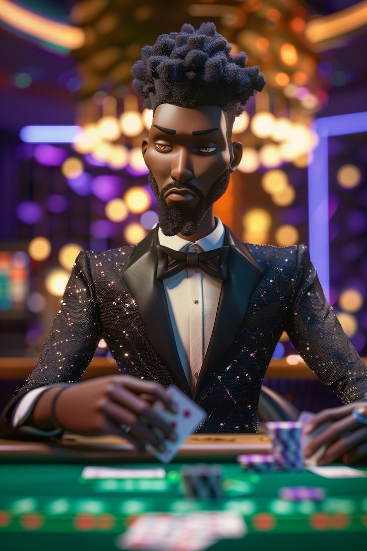 Live blackjack table with dealer and cards